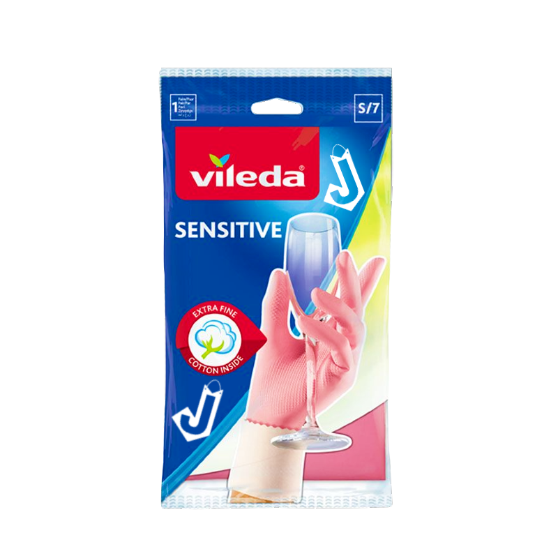Vileda Rubber Gloves Sensitive - Size S/7