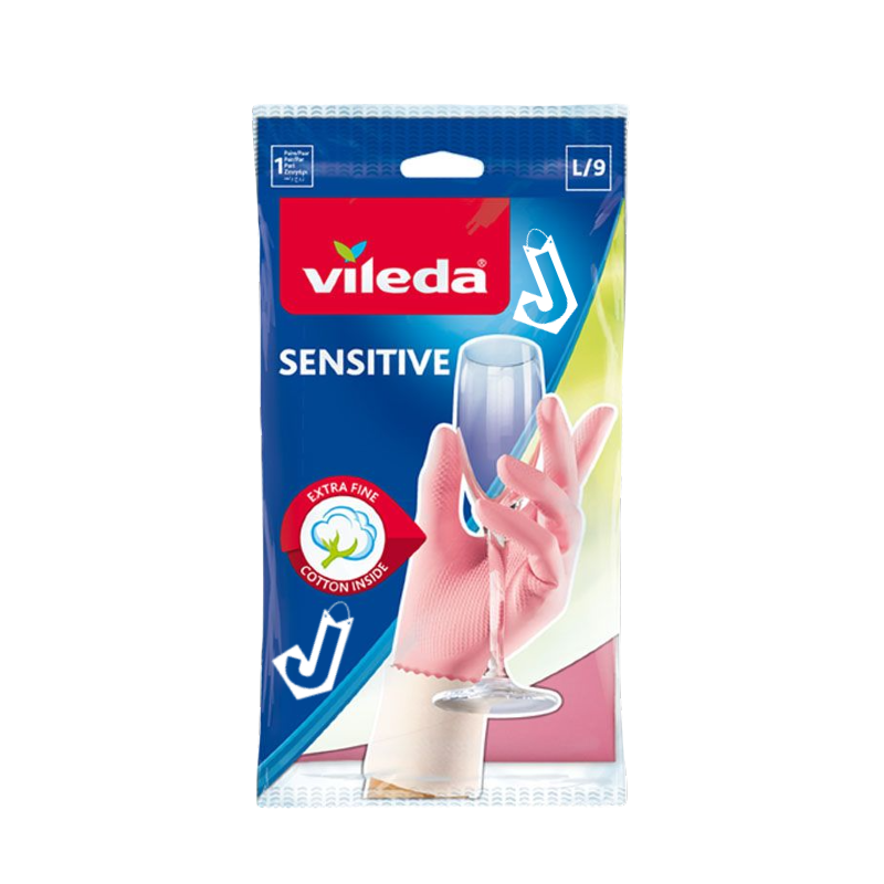 Vileda Rubber Gloves Sensitive - Size L/9