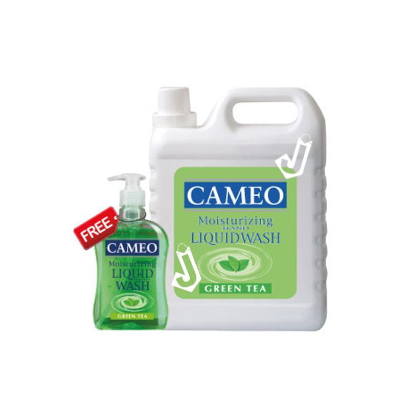 Cameo Moisturizing Hand Liquid Wash Green Tea 3 L + 500ml FREE