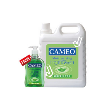 Cameo Moisturizing Hand Liquid Wash Green Tea 3 L + 500ml FREE