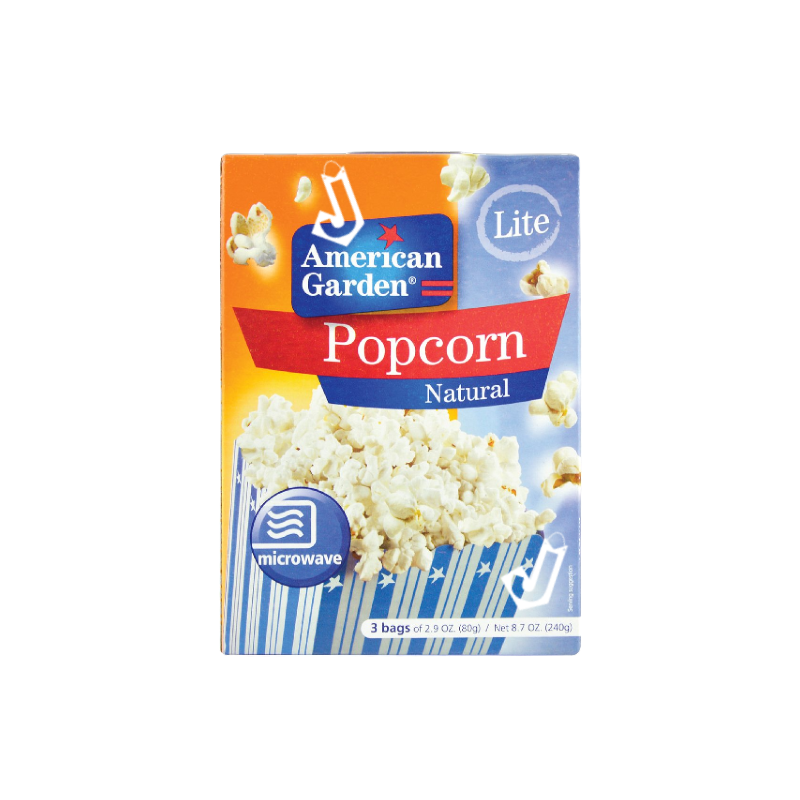 American Garden Popcorn Natural Lite 240g