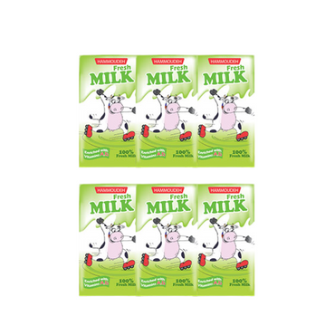 Hammoudeh fresh milk with Vitamin A,D 125ml x 6Pcs