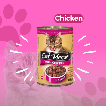 Cat menue complete food for adult cats with chicken
