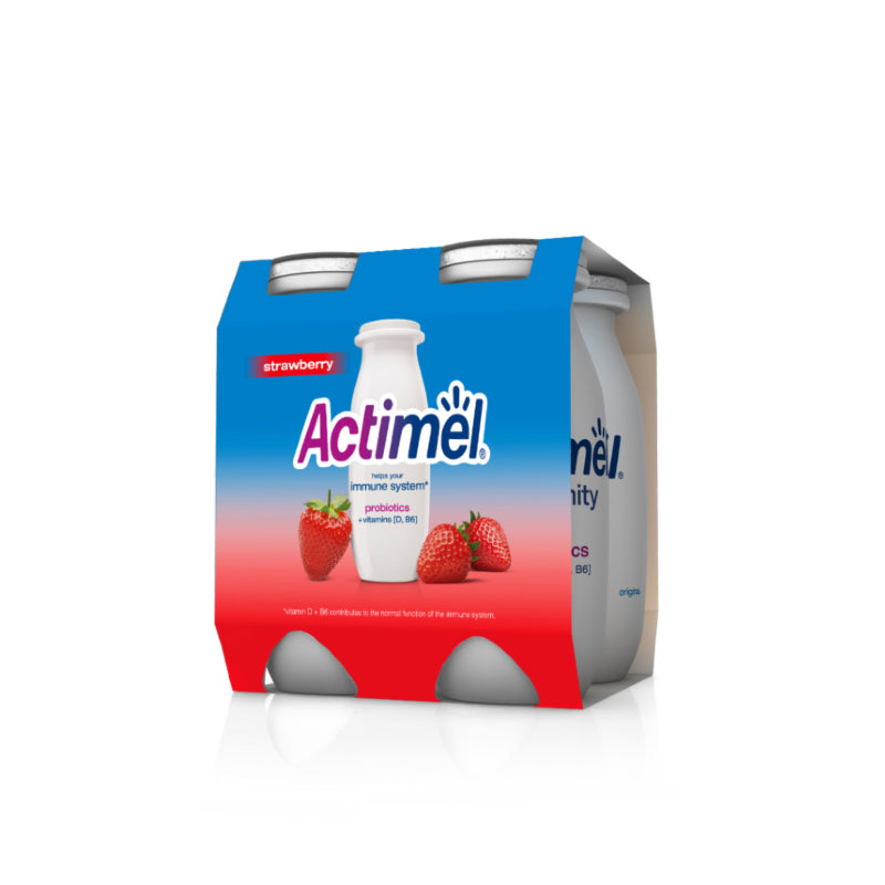 Actimel Probiotics Vitamins Strawberry 91×4 Pcs