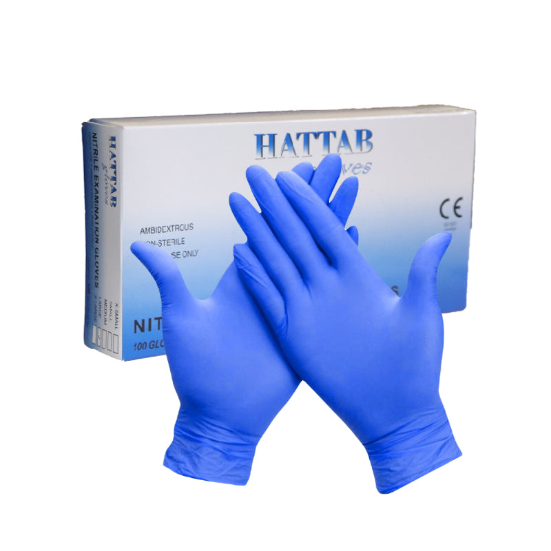 Nitrile Examination Gloves , Ambidextrous Powder Free Large 100Pcs