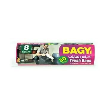Bagy Trash Bags - 30 Bags- 8 Gallon Size 58x50
