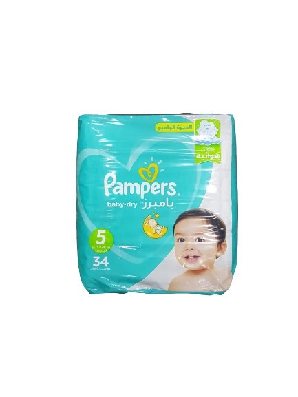 Pampers Baby-Dry Diapers 5 Junior 34 Diapers - Jebnalak - جبنالك