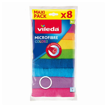 Vileda Microfiber All-Purpose Towels - Multicolored 8Pcs - Jebnalak - جبنالك